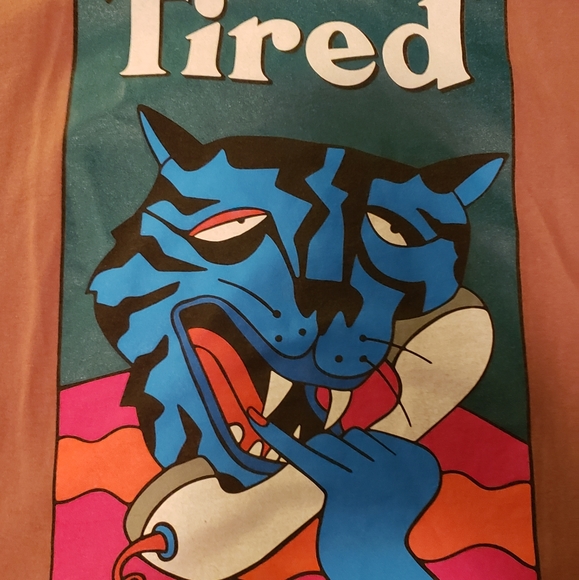 Tired Skateboards Cat Call Tshirt Size XL Light Brown - Picture 5 of 5